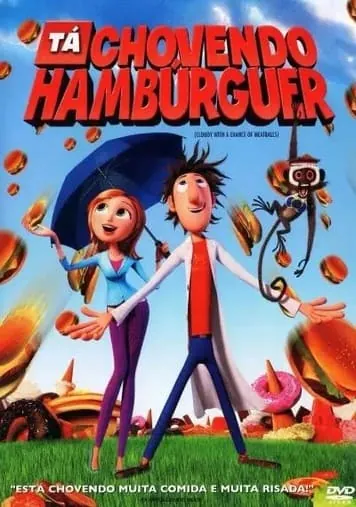 Pôster do filme Tá Chovendo Hambúrguer, disponível no Maranet Play